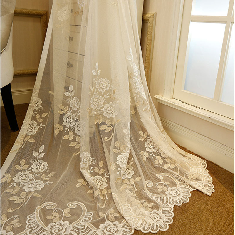 European home accessories embroidered curtain fabric silk valances church curtains, lace window curtain fabrics in turke