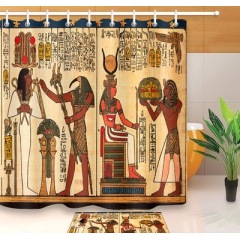 Mildew Proof Shower Curtain ,Egyptian Pharaoh 3d Digital Printing Polyester Shower Curtain Personality/