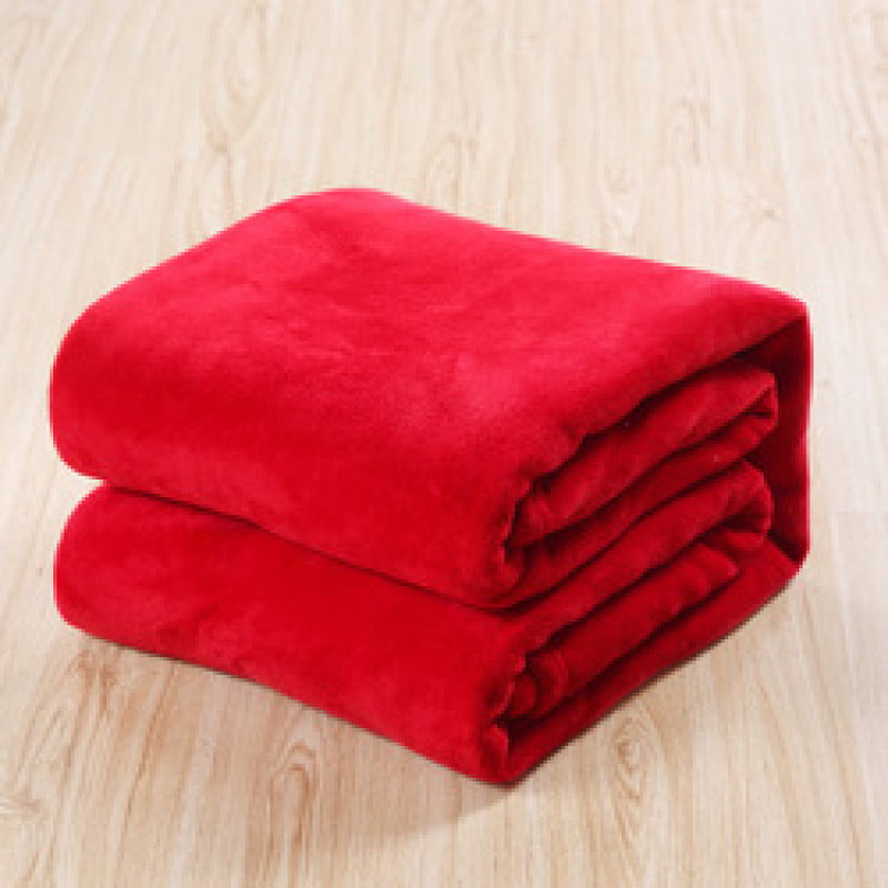 Home textile autumn and winter flannel wool blanket warm soft coral fleece blanket bedding adult solid bed cover sofa bed cover