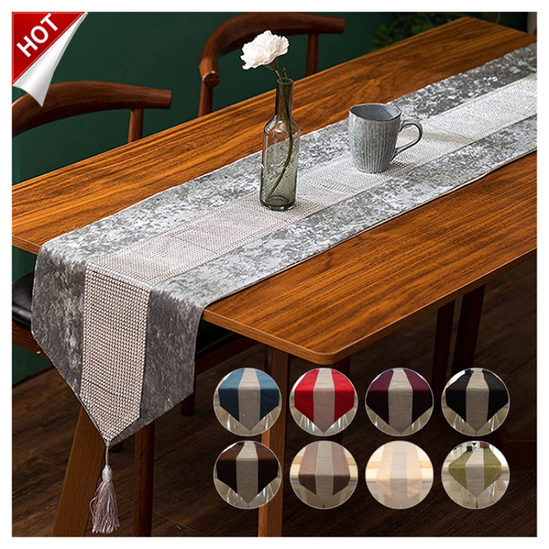 Hot Selling Luxury Shiny Velvet With Diamond Table Runner,Diamond Table Runner#