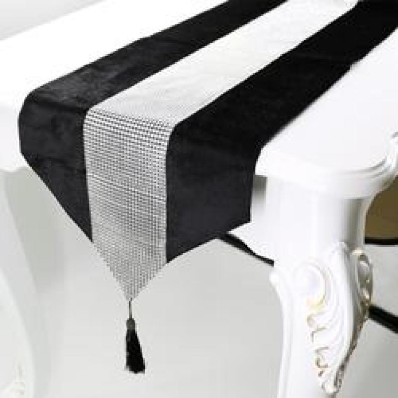 Hot Selling Luxury Shiny Velvet With Diamond Table Runner,Diamond Table Runner#