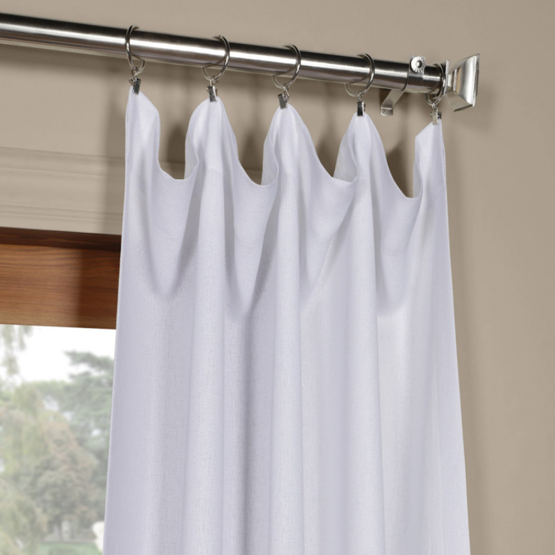 New Product Ideas 2019 Theater Used Cortinas Para Sala, China Suppliers Flax Linen Curtain Living Room 100% Polyester Bead Rope