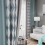 Luxury Geometric Printed Seamless Window Curtain  for Living Room/