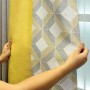 Luxury Geometric Printed Seamless Window Curtain  for Living Room/