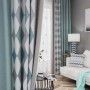 Luxury Geometric Printed Seamless Window Curtain  for Living Room/