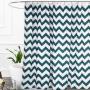 Chevron pattern mildew resistant curtain bathroom waterproof shower curtain with rustproof grommets