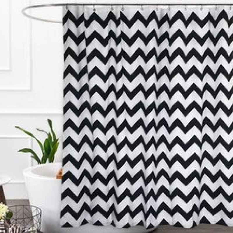 Chevron pattern mildew resistant curtain bathroom waterproof shower curtain with rustproof grommets