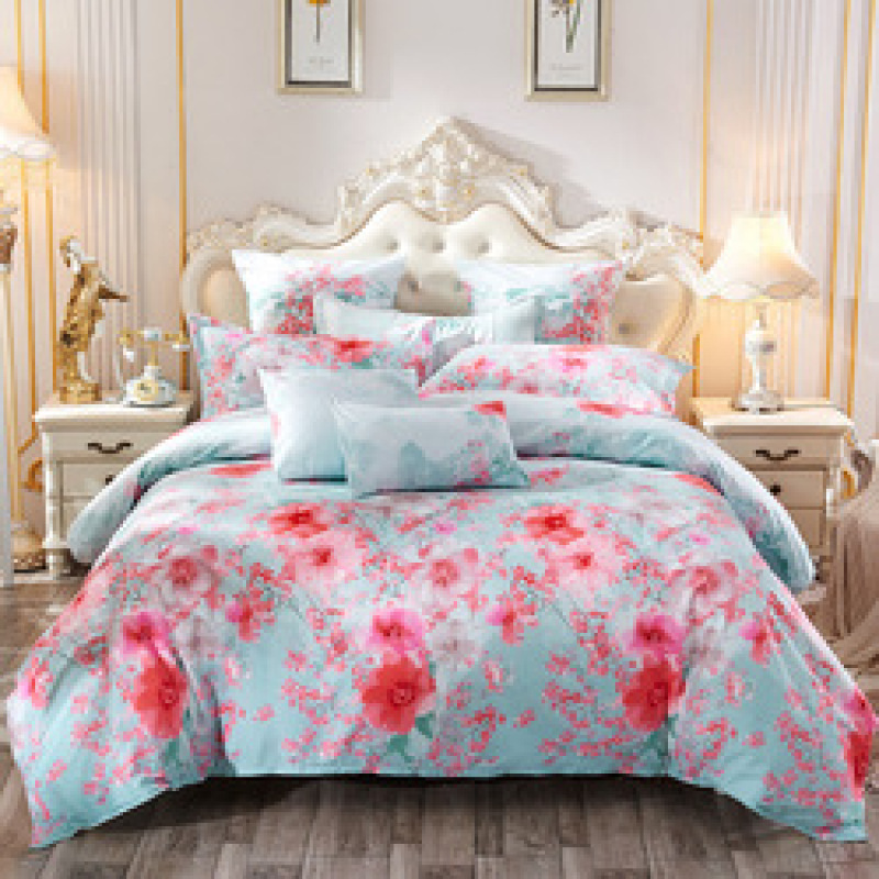4 Pcs Bedsheets Bedding+Set, Custom Home Bedding Sets Queen Comforter/