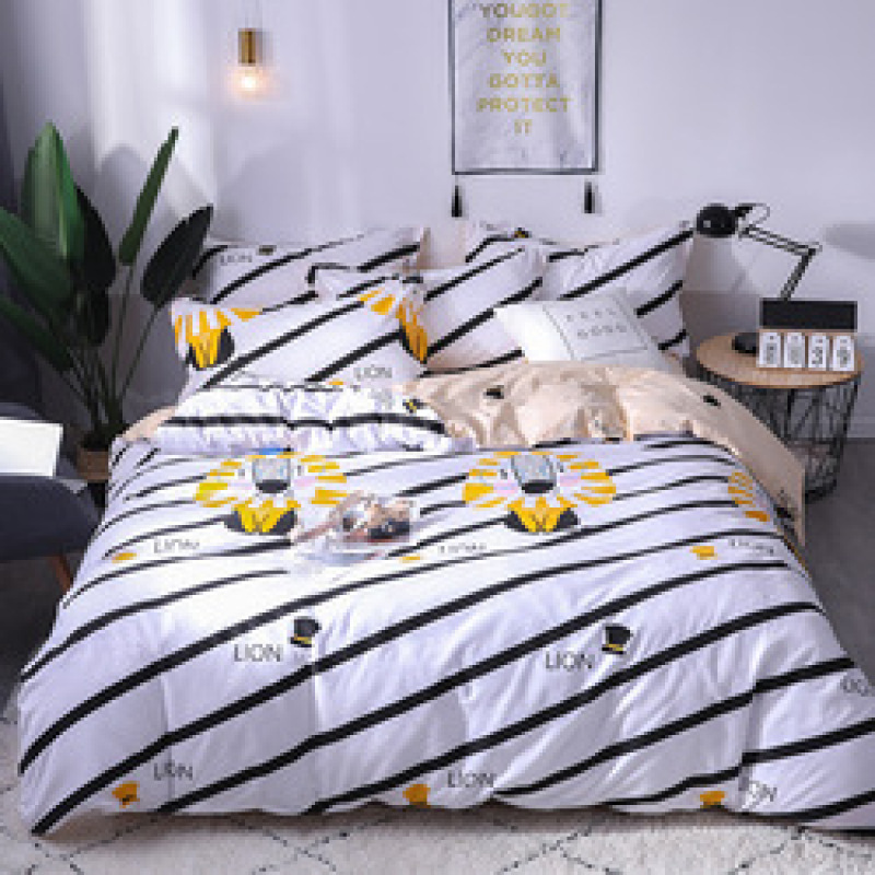 4 Pcs Bedsheets Bedding+Set, Custom Home Bedding Sets Queen Comforter/