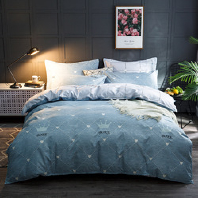 4 Pcs Bedsheets Bedding+Set, Custom Home Bedding Sets Queen Comforter/
