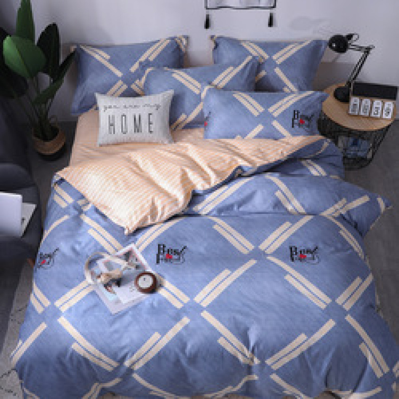 4 Pcs Bedsheets Bedding+Set, Custom Home Bedding Sets Queen Comforter/