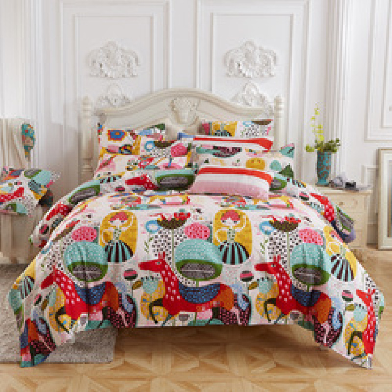 4 Pcs Bedsheets Bedding+Set, Custom Home Bedding Sets Queen Comforter/