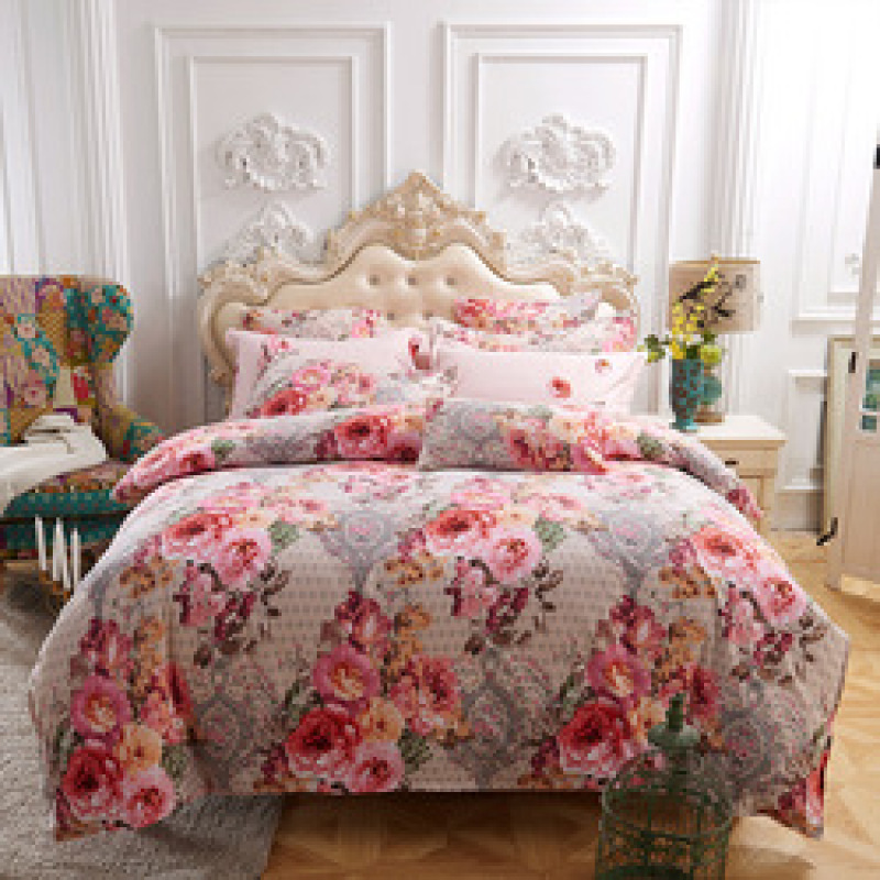 4 Pcs Bedsheets Bedding+Set, Custom Home Bedding Sets Queen Comforter/