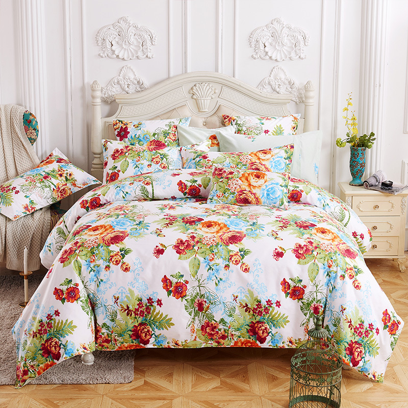 4 Pcs Bedsheets Bedding+Set, Custom Home Bedding Sets Queen Comforter/