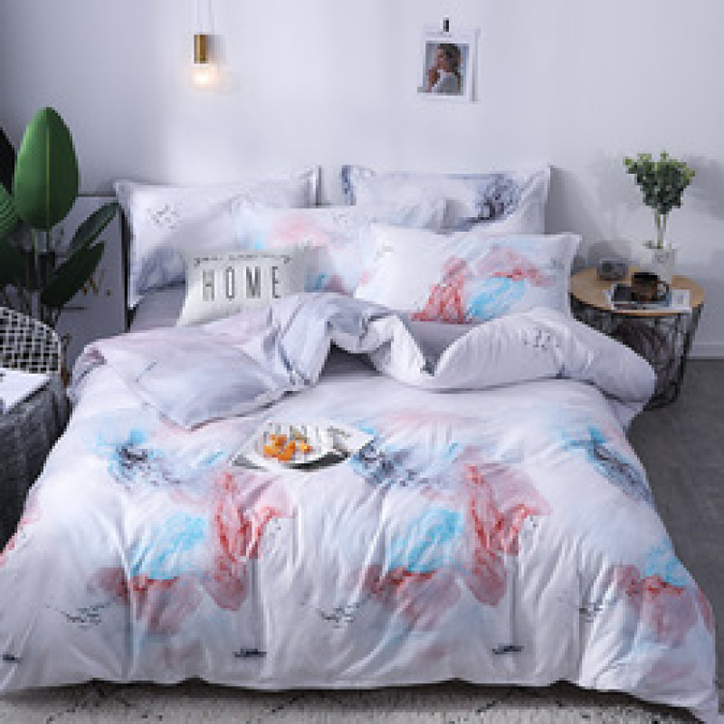 4 Pcs Bedsheets Bedding+Set, Custom Home Bedding Sets Queen Comforter/