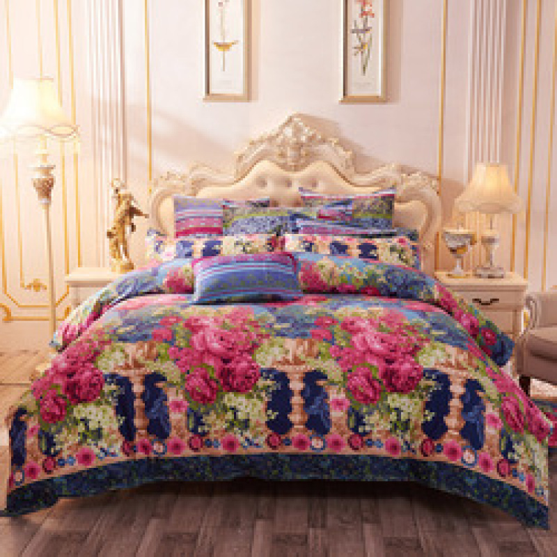 4 Pcs Bedsheets Bedding+Set, Custom Home Bedding Sets Queen Comforter/