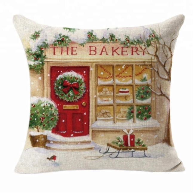 100% polyester merry christmas new design christmas tapestry cushion cover