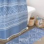 Printed Waffle Bathroom Shower Curtain, Waterproof Thick Polyester for Hotel Home Decorative Bath Curtain$