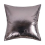 Custom Made Outdoor Furniture Cushion Cover For Sofa, Mirror Effect Metallic Gold PU Faux Leather Bolster Beach Pillow Cover/