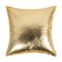Custom Made Outdoor Furniture Cushion Cover For Sofa, Mirror Effect Metallic Gold PU Faux Leather Bolster Beach Pillow Cover/