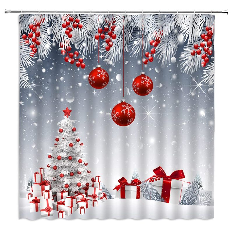 Amazon Bathroom 3D Designer Shower Curtains, Sample 180*200 Christmas Shower Curtain#