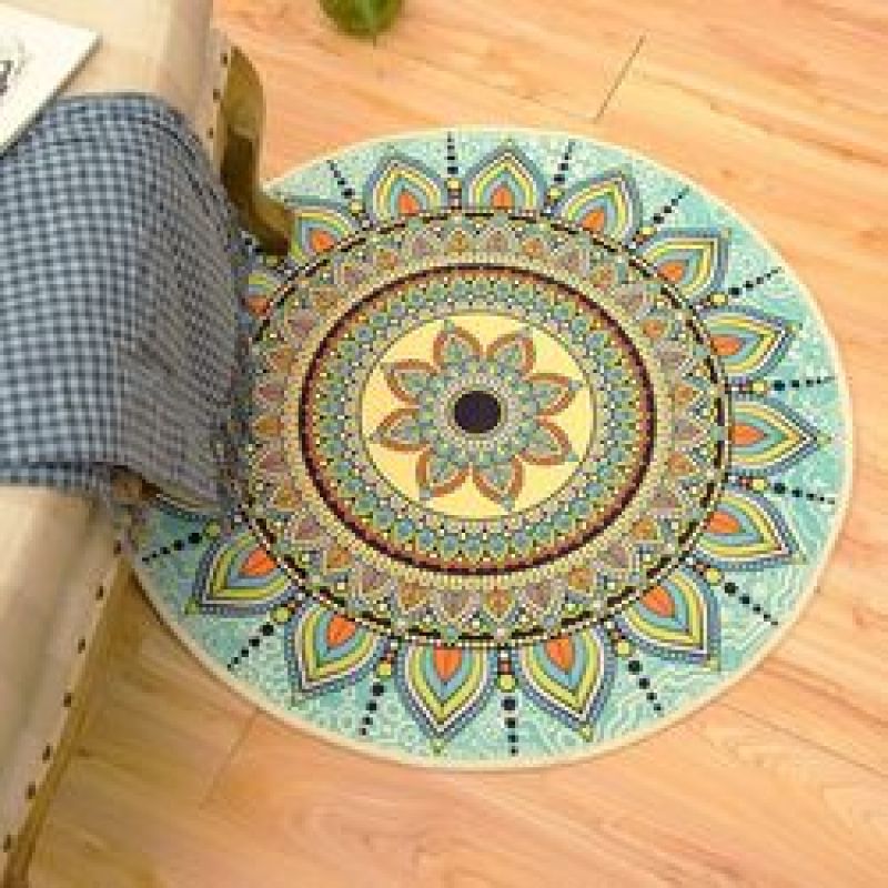 Cartoon round carpet Bohemian style study room living room coffee table bedroom floor mats