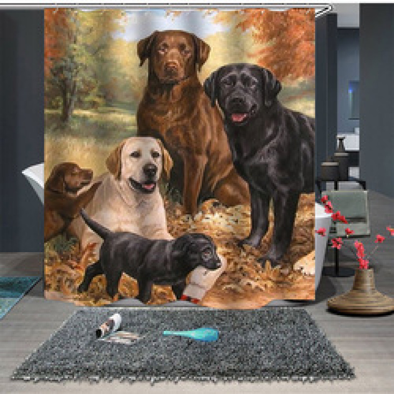 Hot style animal shower curtain, waterproof and mouldproof household shower curtain/