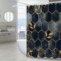 Black and White Gray Grid Shower Curtain Set with Hooks Unique Bath Accessories Waterproof Polyester Fabric Bathroom Decor