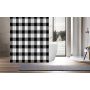 Black and White Gray Grid Shower Curtain Set with Hooks Unique Bath Accessories Waterproof Polyester Fabric Bathroom Decor