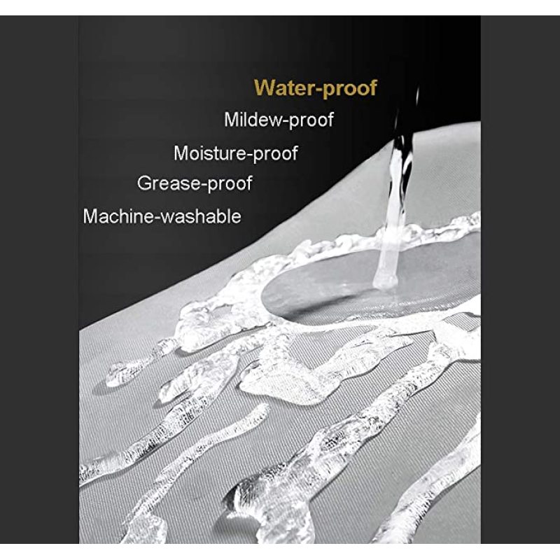 Black and White Gray Grid Shower Curtain Set with Hooks Unique Bath Accessories Waterproof Polyester Fabric Bathroom Decor