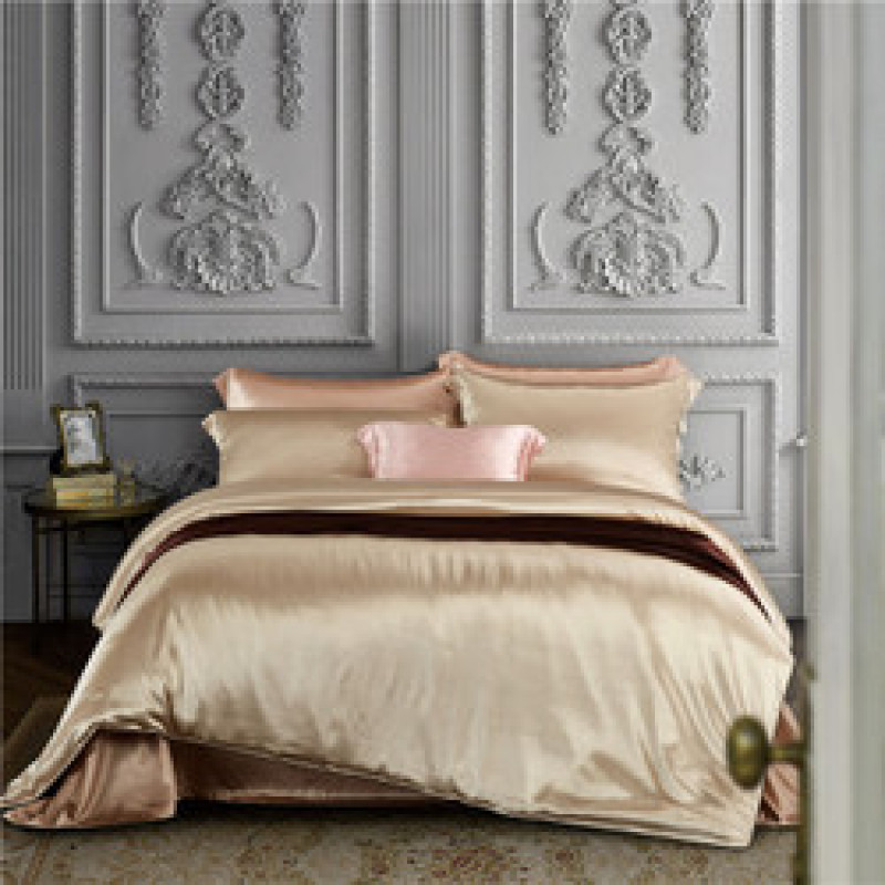 Ensemble de lit en tissu de soie, ensembles de couette de luxe/