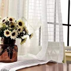 Ready made white fabric for curtain fabric with sheer, modern tulle curtains sheer organza grey tulle curtains sheer/