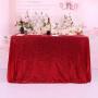 High Quality Hot Sale Sparkly Sequin Red Rectangle Beautiful Decorative Table Cloth for Wedding Party Events