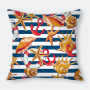 Home Goods Ocean Theme Starfish Conch Decorative Cushion Cover, 100%Polyester Square Sofa Room Office Seat 45x45cm Pillowcase/