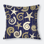 Home Goods Ocean Theme Starfish Conch Decorative Cushion Cover, 100%Polyester Square Sofa Room Office Seat 45x45cm Pillowcase/