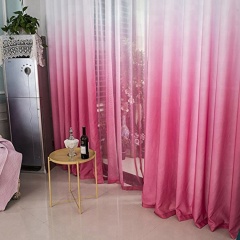 Pink and white blackout printing fibre red silk free standing windows curtain