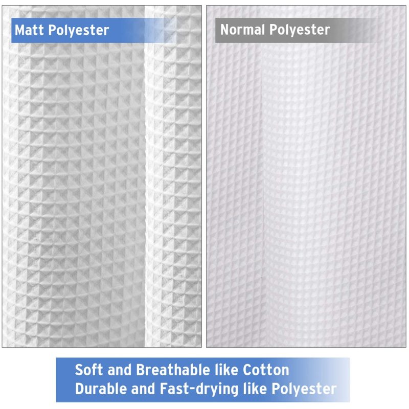 Heavy Duty Waffle Grey Fabric Shower Curtain for Hotel and Bathroom Luxury plain waffle weave polyester fabric shower curtains