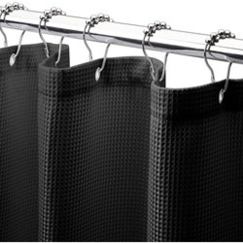 Heavy Duty Waffle Grey Fabric Shower Curtain for Hotel and Bathroom Luxury plain waffle weave polyester fabric shower curtains