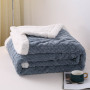 Hot sale double layer fleece can be customized reverse color thickened warm fluffy lamb fleece blanket for bedroom