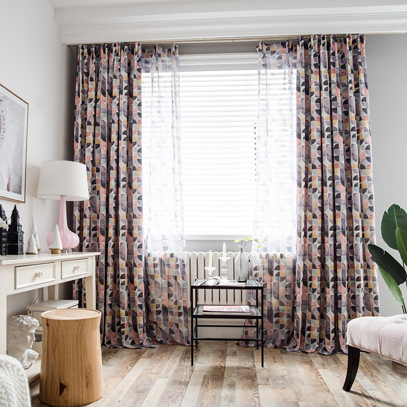 European Home Accessories Online Sale Living Room Printed Sets Curtain