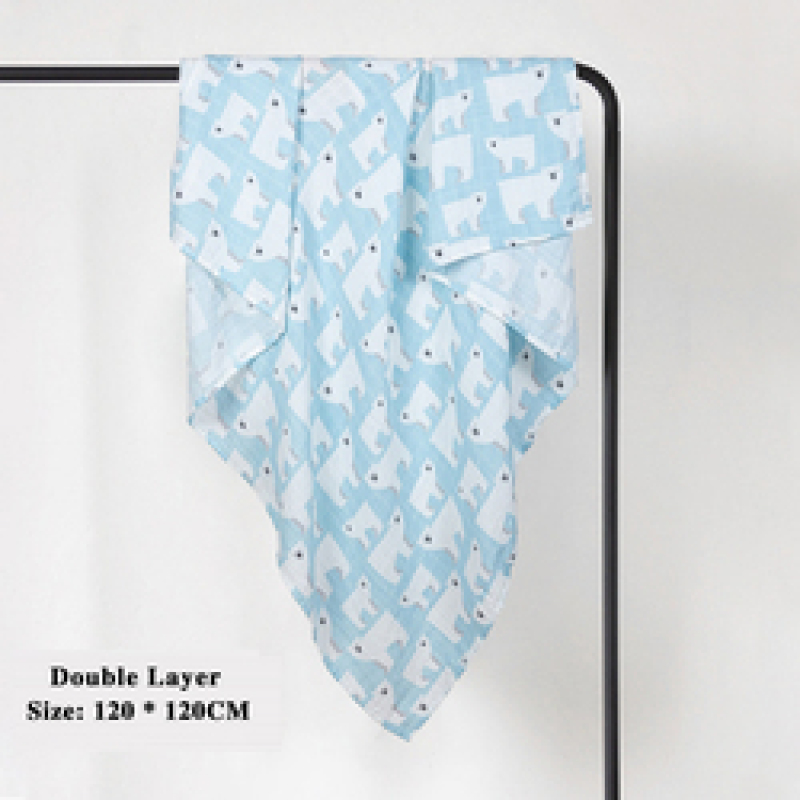 Double Layer Swaddle Newborn Baby Blanket, Customised Polar Bear Lightweight Best Gift Shower Baby Blanket/
