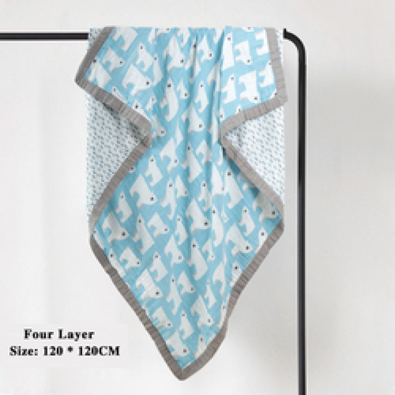 Double Layer Swaddle Newborn Baby Blanket, Customised Polar Bear Lightweight Best Gift Shower Baby Blanket/