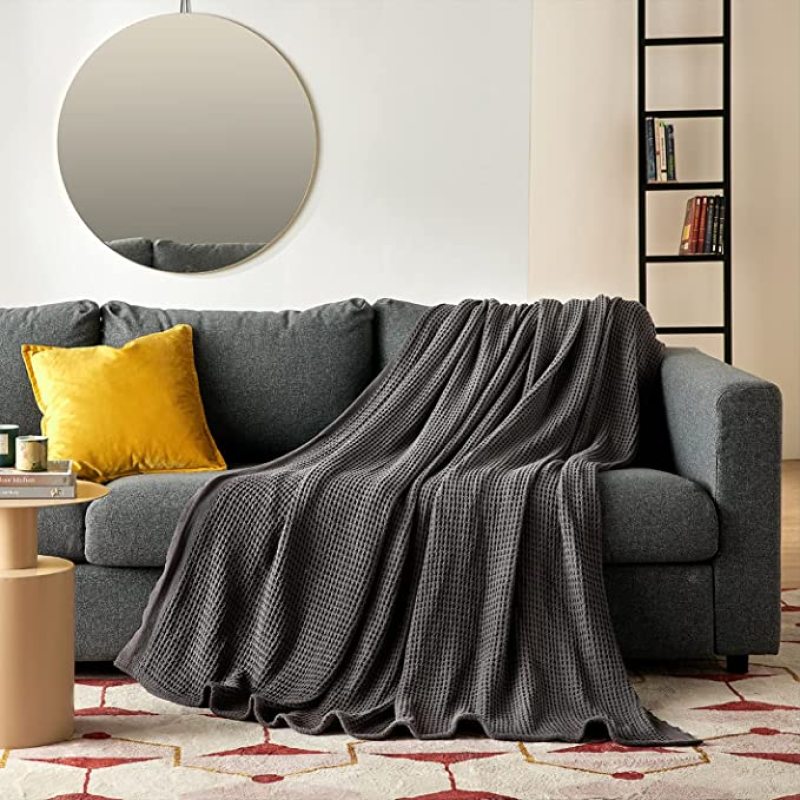 Washable Waffle Bamboo Fiber Muslin Throw Blankets for Sofa Bed Air Condition Quilt Kids Adults Bedding Coverlet