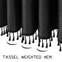 Waterproof Waffle Shower Curtain With 12 Hooks, Polyester Bathroom Curtains With Tassel$