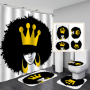 Hot Sell African Women Girl Digital Print 100%Polyester Bathroom Waterproof Fabric Shower Curtain, Cheap Shower Curtain/