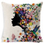 Custom Flower Fairy Cushion Cover,  Linen Super Soft Cushion Cover /