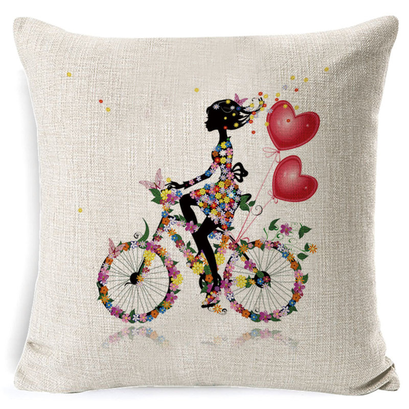 Custom Flower Fairy Cushion Cover,  Linen Super Soft Cushion Cover /