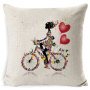 Custom Flower Fairy Cushion Cover,  Linen Super Soft Cushion Cover /