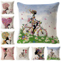 Custom Flower Fairy Cushion Cover,  Linen Super Soft Cushion Cover /