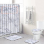 Marble Shower Curtain Sets With Non-slip Bathroom Rug,Bath Mat,Durable Waterproof Bath Curtain For Bathtub